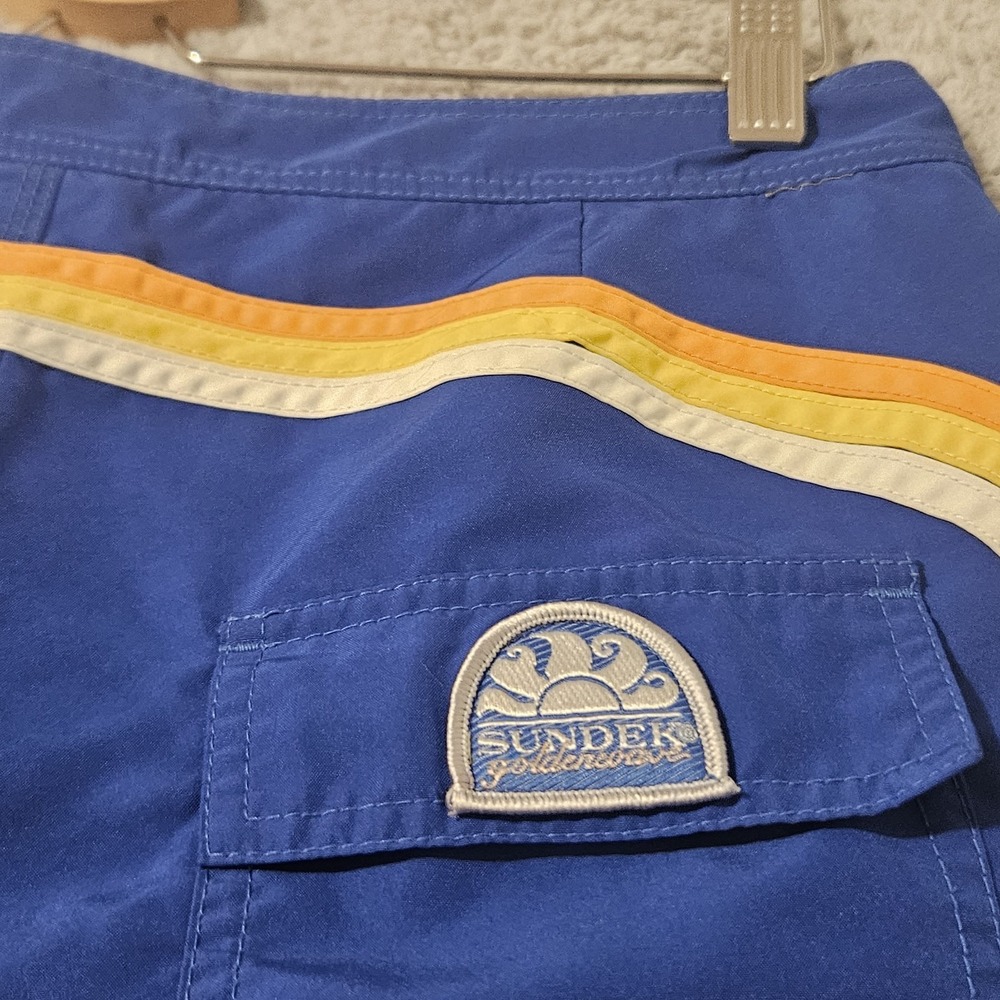 SUNDEK Men's Swoosh Swim Trunks Board‎ Shorts Lined Men's Size 29 RARE - Picture 7 of 9